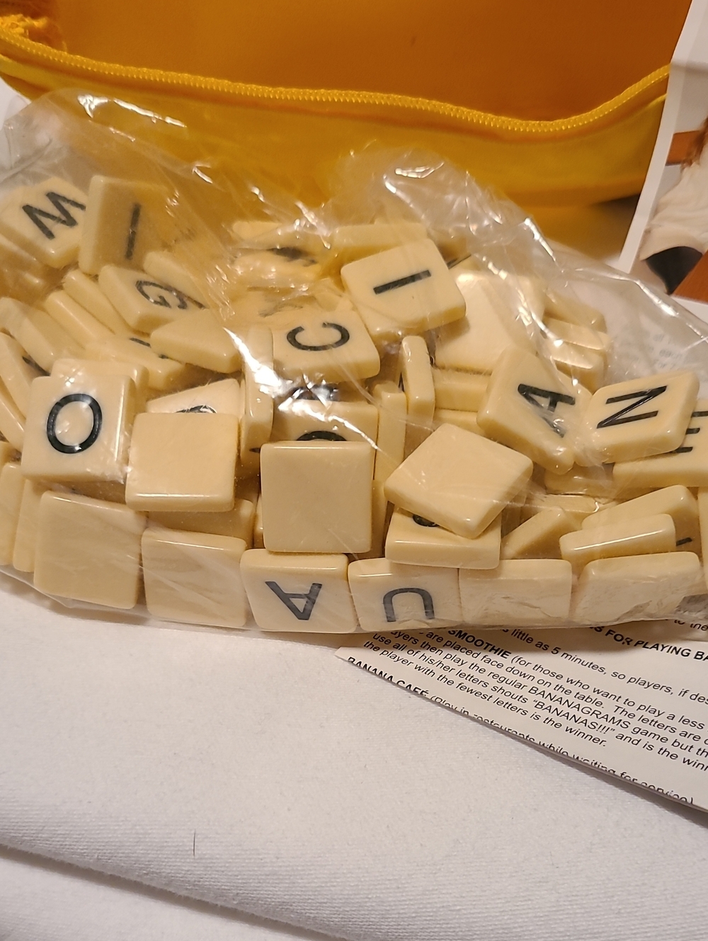 Banannagrams Tile Letter Word Game Banana Grams Yellow - Picture 7 of 11
